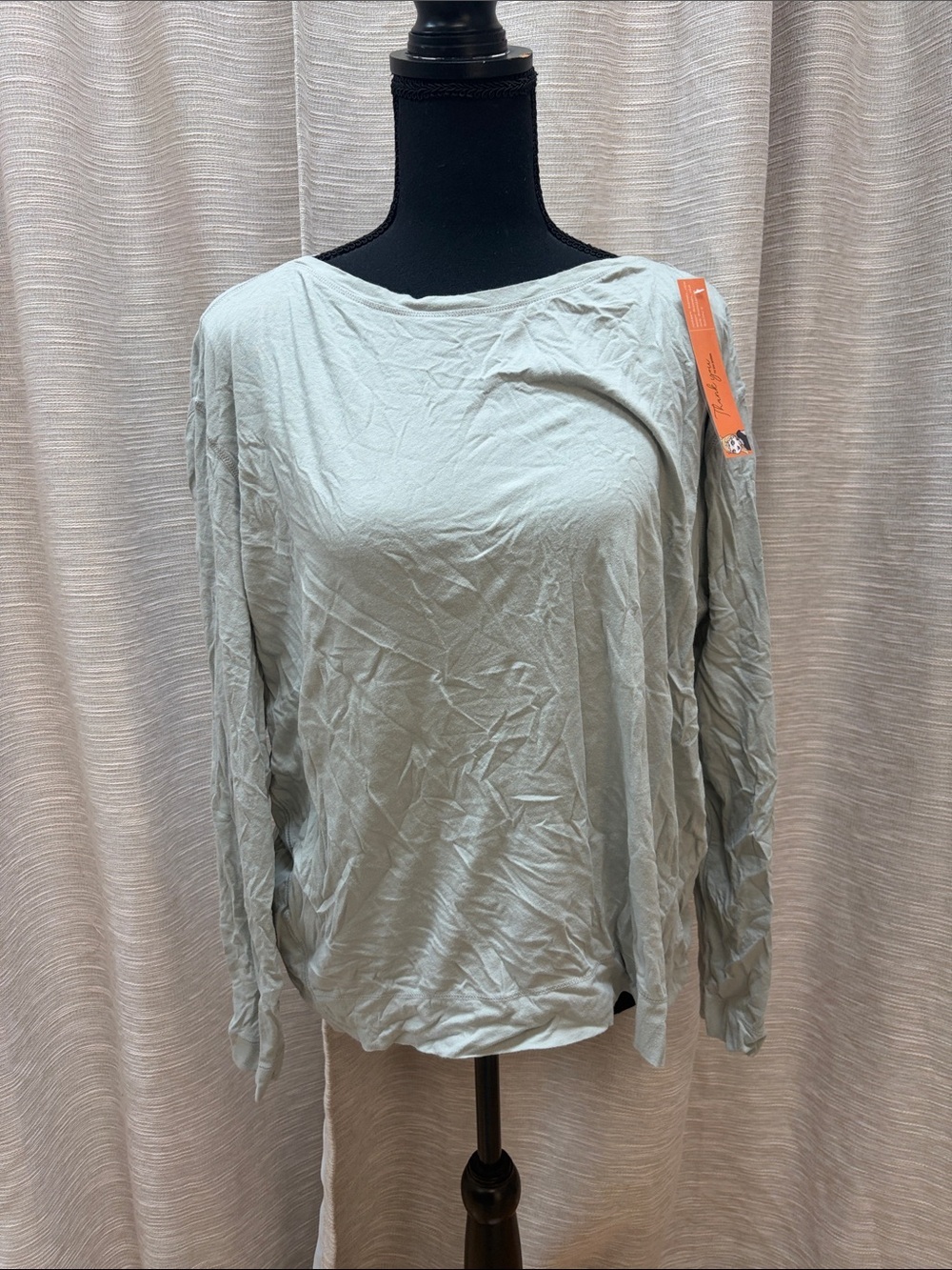 Eddie Bauer Relaxed Boatneck Long-Sleeve Top in Light Sage